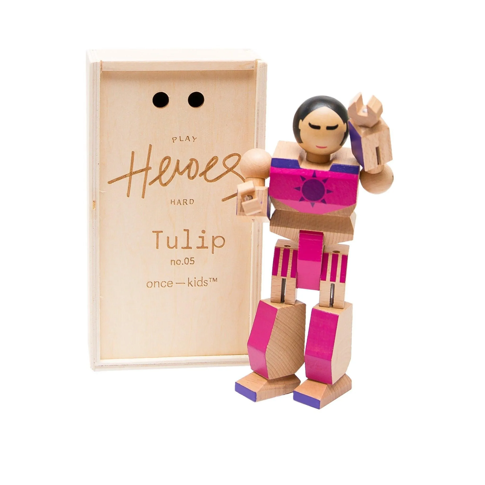 Wood Action Figure Playhard Heroes #5 Tulip