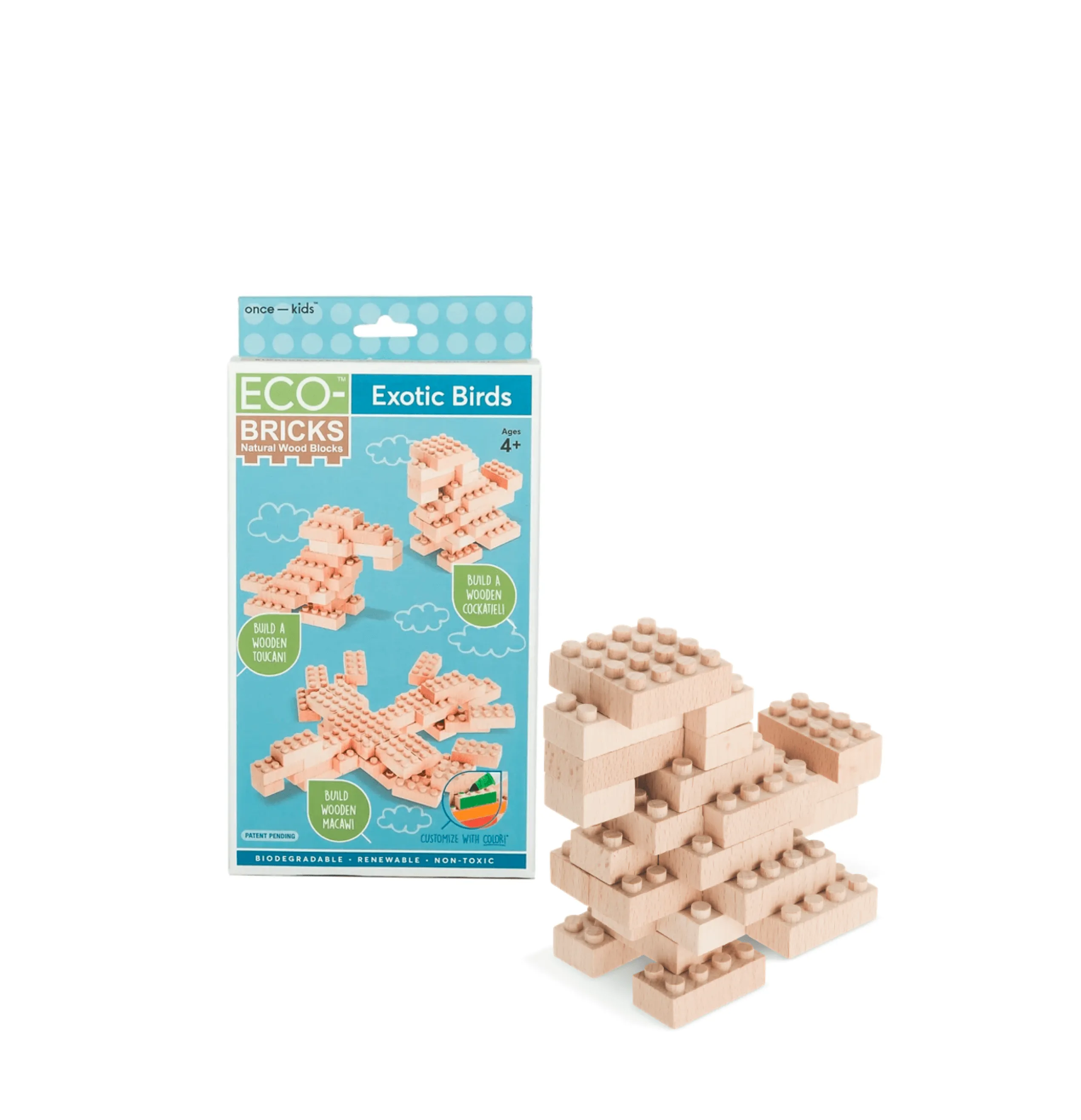 Wood Bricks 3 in 1 Builds - Exotic Birds